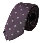 Purple 100% Silk Polka Dot Adjustable Men Tie Dolce & Gabbana