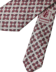 Beige Lady Bug Print Silk Adjustable Men Tie Dolce & Gabbana