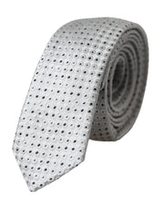 Light Gray Polka Dot Silk Adjustable Men Tie Dolce & Gabbana