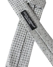 Light Gray Polka Dot Silk Adjustable Men Tie Dolce & Gabbana