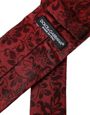 Red Floral Brocade Silk Adjustable Men Tie Dolce & Gabbana