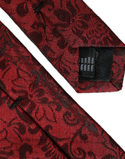 Red Floral Brocade Silk Adjustable Men Tie Dolce & Gabbana