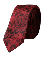 Red Floral Brocade Silk Adjustable Men Tie Dolce & Gabbana