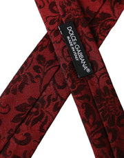 Red Floral Brocade Silk Adjustable Men Tie Dolce & Gabbana