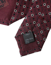 Maroon Silk Branded Logo Adjustable Men Tie Dolce & Gabbana