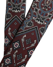 Bordeaux Printed 100% Silk Adjustable Men Tie Dolce & Gabbana