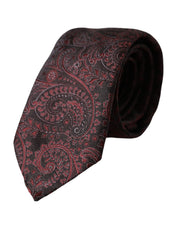 Bordeaux Patterned Silk Adjustable Men Tie Dolce & Gabbana