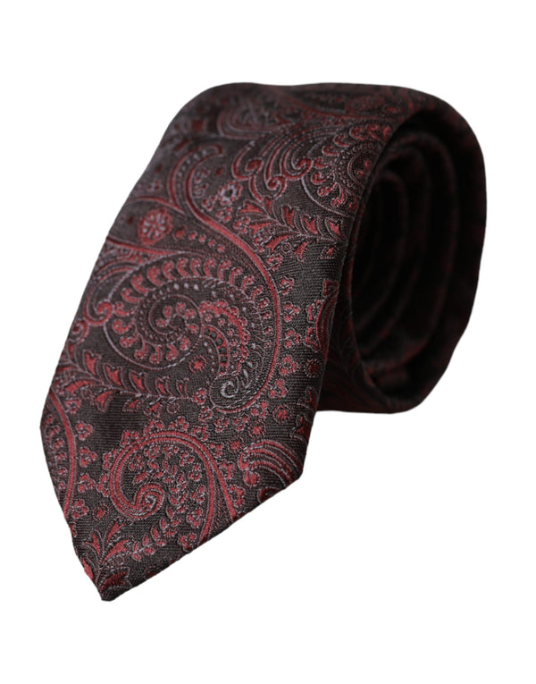 Bordeaux Patterned Silk Adjustable Men Tie Dolce & Gabbana