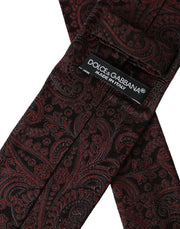 Bordeaux Patterned Silk Adjustable Men Tie Dolce & Gabbana