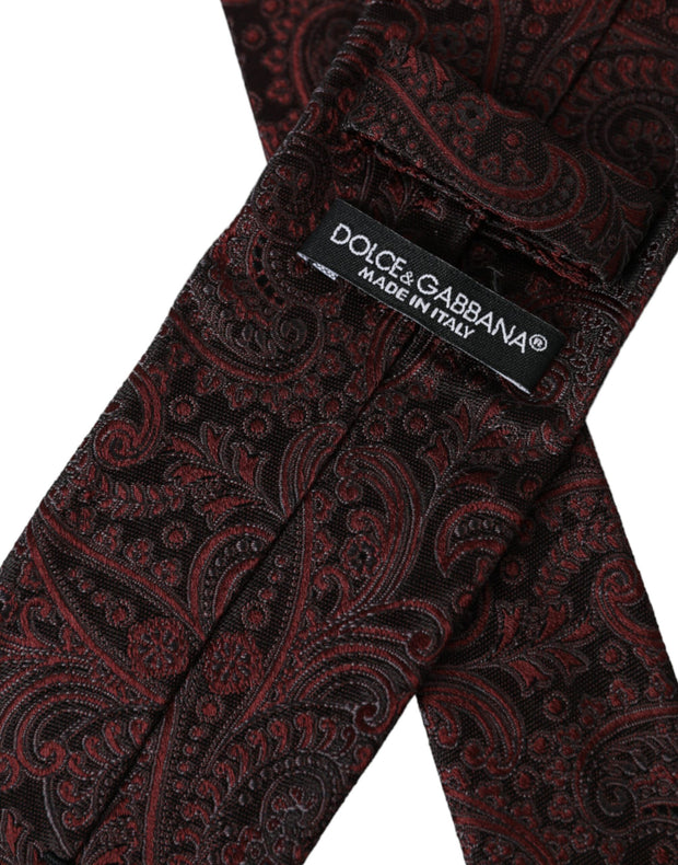 Bordeaux Patterned Silk Adjustable Men Tie Dolce & Gabbana