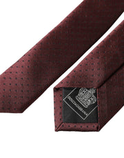 Maroon Dotted 100% Silk Adjustable Men Tie Dolce & Gabbana