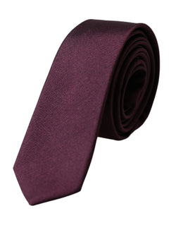 Bordeaux Solid 100% Silk Adjustable Men Tie Dolce & Gabbana