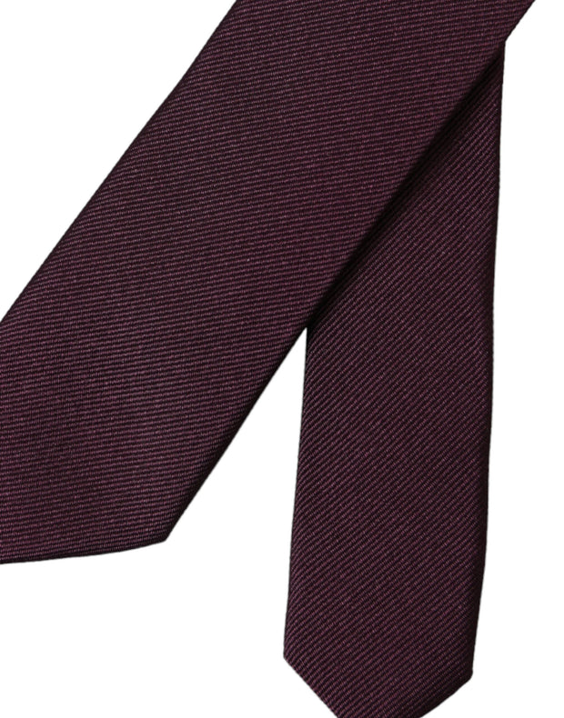 Bordeaux Solid 100% Silk Adjustable Men Tie Dolce & Gabbana