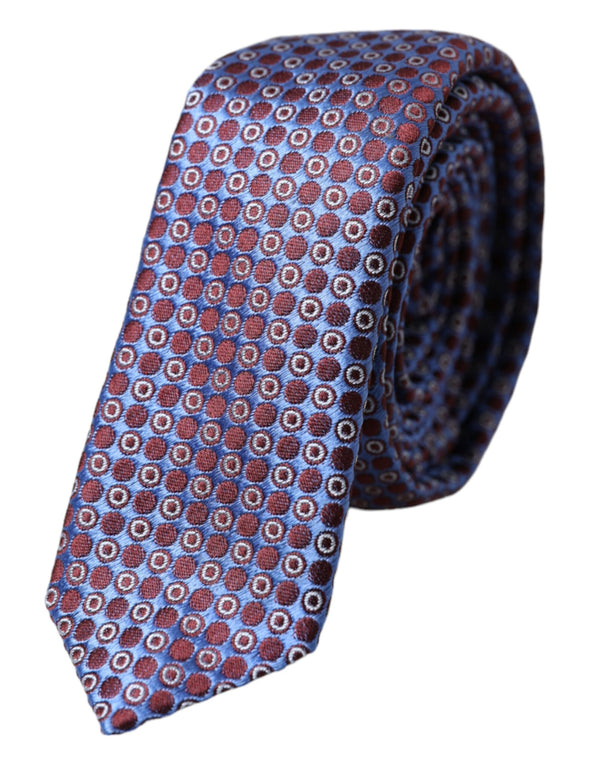 Blue Purple Patterned Silk Adjustable Men Tie Dolce & Gabbana