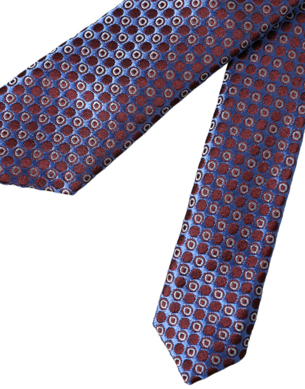 Blue Purple Patterned Silk Adjustable Men Tie Dolce & Gabbana