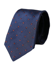 Blue Polka Dot 100% Silk Adjustable Men Tie Dolce & Gabbana