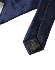 Blue Polka Dot 100% Silk Adjustable Men Tie Dolce & Gabbana