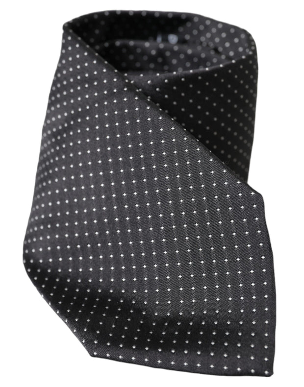 Black Polka Dot Silk Adjustable Men Tie Dolce & Gabbana