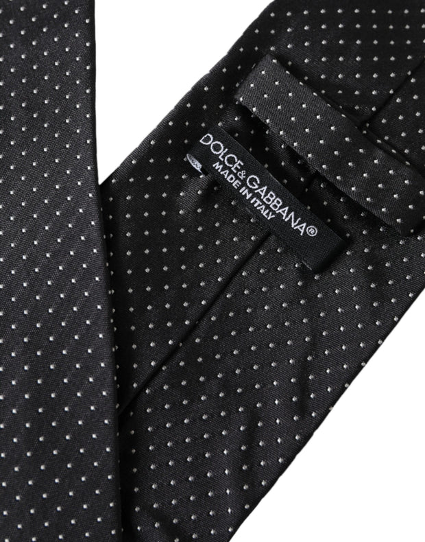 Black Polka Dot Silk Adjustable Men Tie Dolce & Gabbana