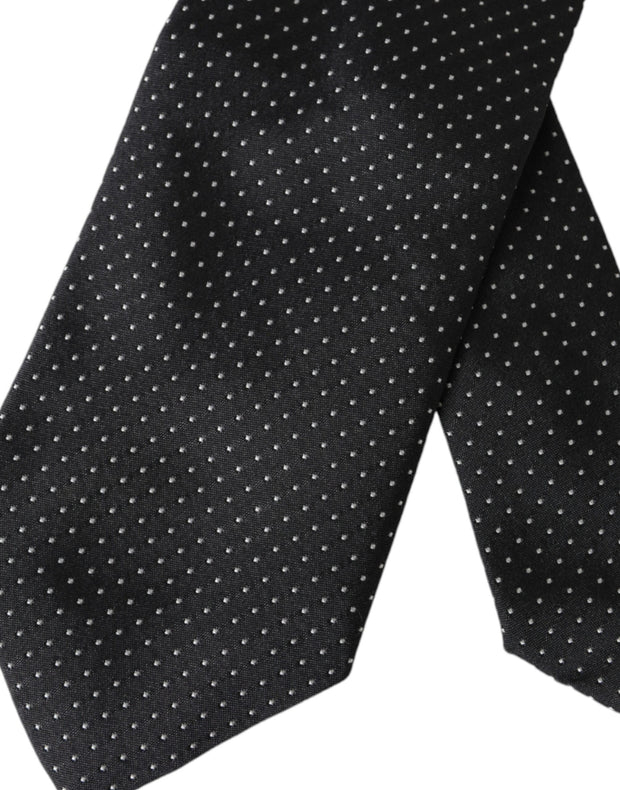 Black Polka Dot Silk Adjustable Men Tie Dolce & Gabbana