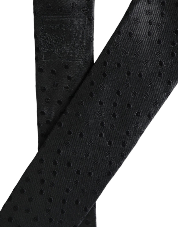 Black Polka Dot Silk Adjustable Men Tie Dolce & Gabbana