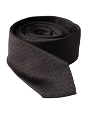 Black Patterned Silk Adjustable Men Tie Dolce & Gabbana