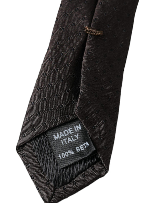 Black Patterned Silk Adjustable Men Tie Dolce & Gabbana