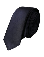 Dark Blue Solid Silk Adjustable Men Tie Dolce & Gabbana