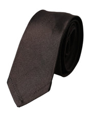 Brown Solid 100% Silk Adjustable Tie Dolce & Gabbana