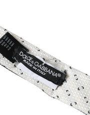 Black White Patterned Adjustable Tie Dolce & Gabbana