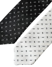 Black White Patterned Adjustable Tie Dolce & Gabbana