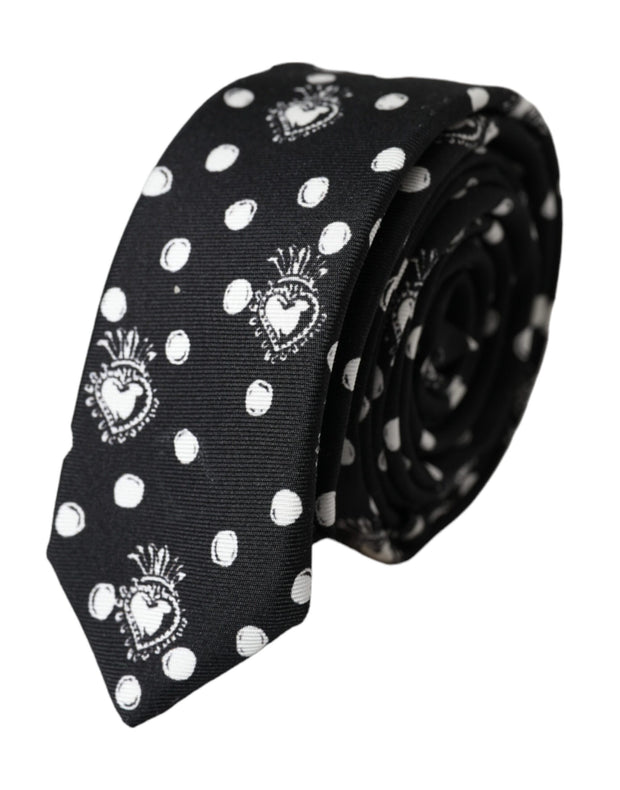 Black Heart Polka Dot Adjustable Tie Dolce & Gabbana