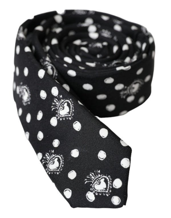 Black Heart Polka Dot Adjustable Tie Dolce & Gabbana