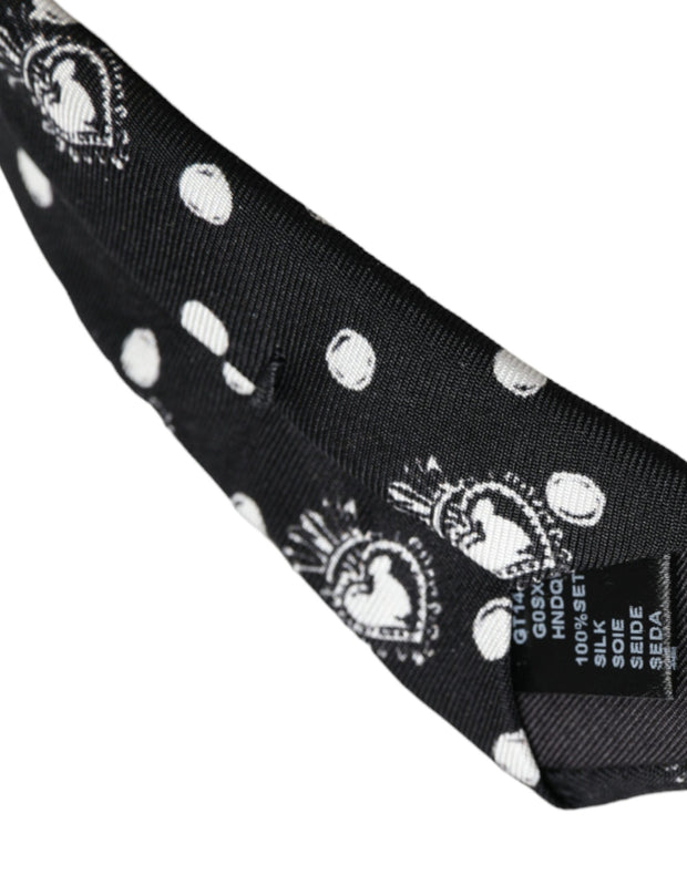 Black Heart Polka Dot Adjustable Tie Dolce & Gabbana