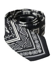 Black Patterned 100%Silk Adjustable Tie Dolce & Gabbana