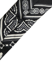 Black Patterned 100%Silk Adjustable Tie Dolce & Gabbana