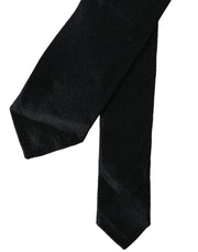 Black Solid 100% Silk Adjustable Tie Dolce & Gabbana