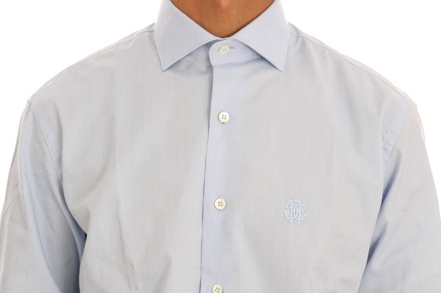 Light Blue Cotton Dress Shirt Cavalli