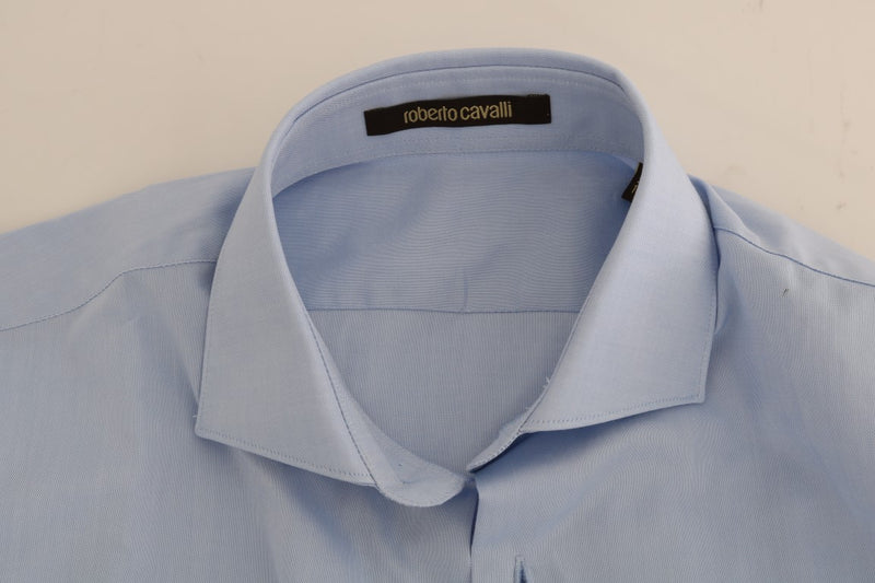 Light Blue Cotton Dress Shirt Cavalli