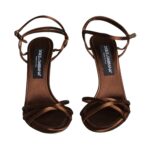 Bronze Ankle Strap Stiletto High Heels Sandals Shoes Dolce & Gabbana