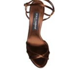 Bronze Ankle Strap Stiletto High Heels Sandals Shoes Dolce & Gabbana