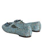 Blue Lace Crystal Ballet Flats Loafers Shoes Dolce & Gabbana