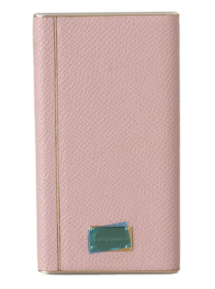 Chic Pink Leather Power Bank Dolce & Gabbana