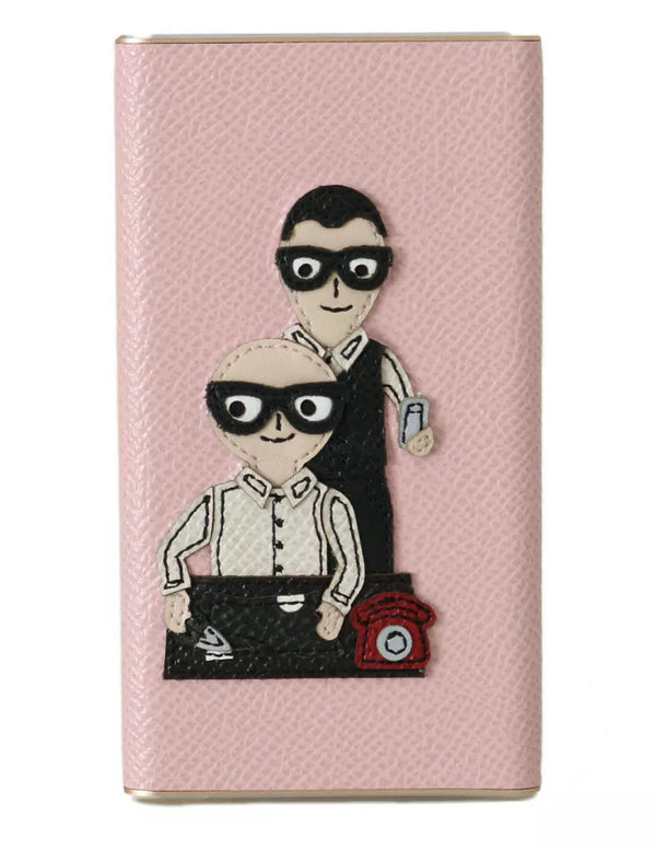 Chic Pink Leather Power Bank Dolce & Gabbana