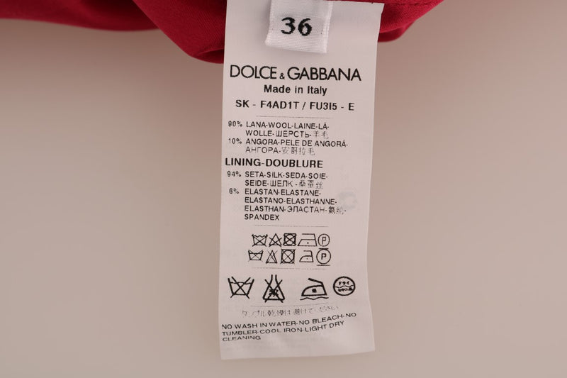 Elegant Pink Wool A-Line Knee-Length Skirt Dolce & Gabbana