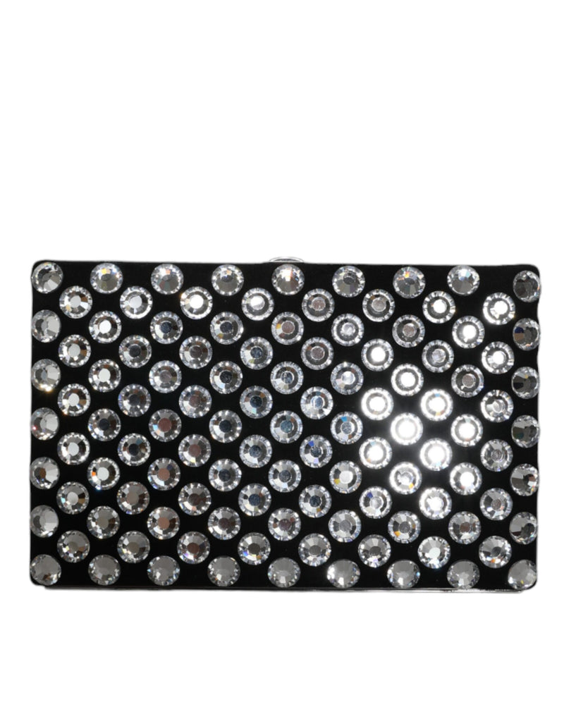 Black Velvet Crystal Clutch Evening Party Purse Bag Dolce & Gabbana