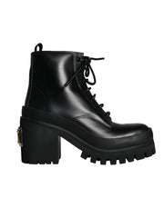 Black Lace Up Trekking Ankle Boots Men Shoes Dolce & Gabbana