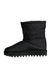 Black Nylon Padded Mid Calf Men Boots Shoes Dolce & Gabbana