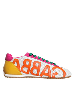 Multicolor Leather Logo Casual Sneakers Shoes Dolce & Gabbana