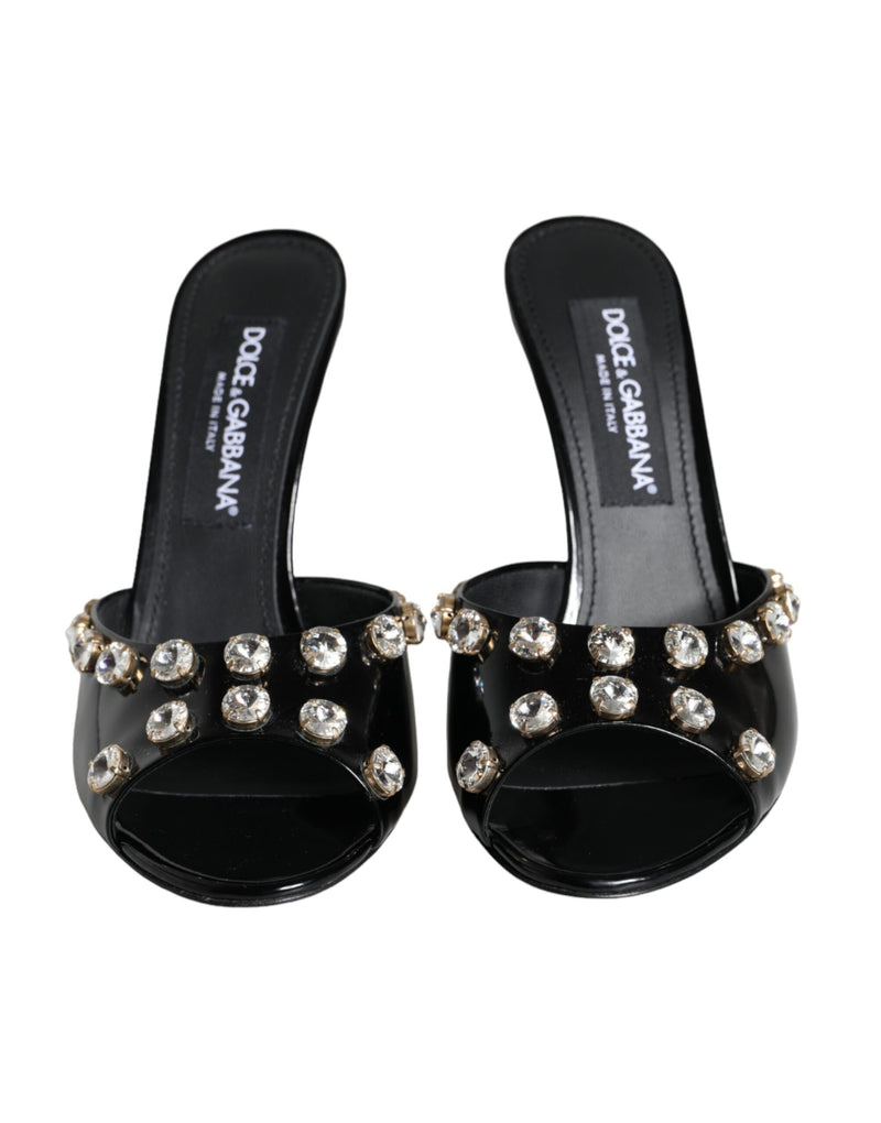 Black Crystal Heels Keira Sandals Shoes Dolce & Gabbana